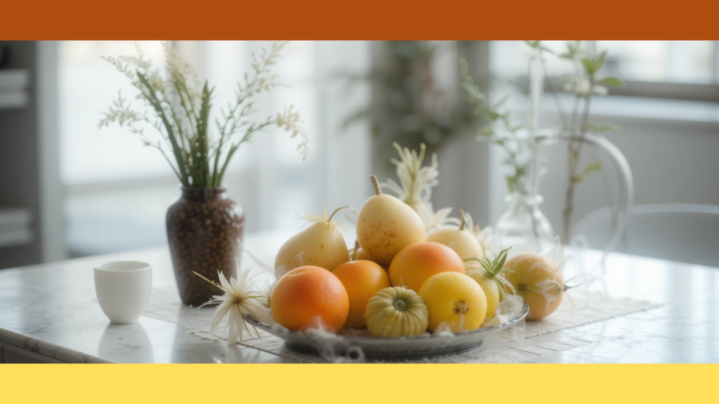 fruits in a table