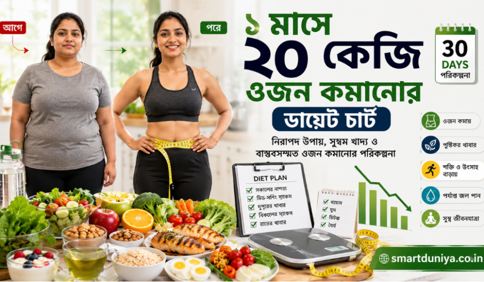 ১ মাসে ২০ কেজি ওজন কমানোর ডায়েট চার্ট