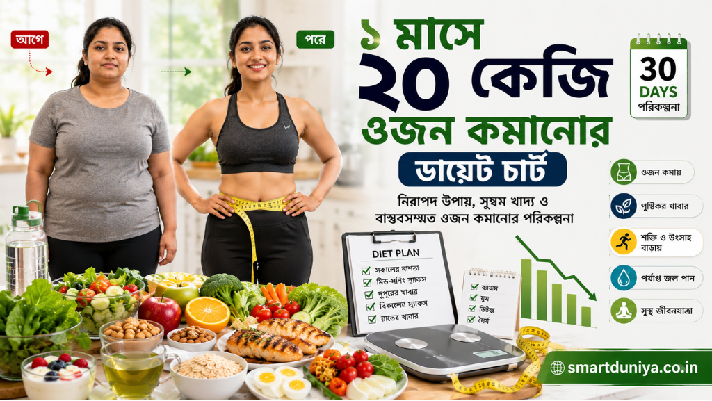 ১ মাসে ২০ কেজি ওজন কমানোর ডায়েট চার্ট