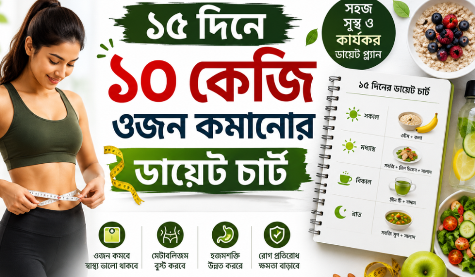 ১৫ দিনে ১০ কেজি ওজন কমানোর ডায়েট চার্ট
