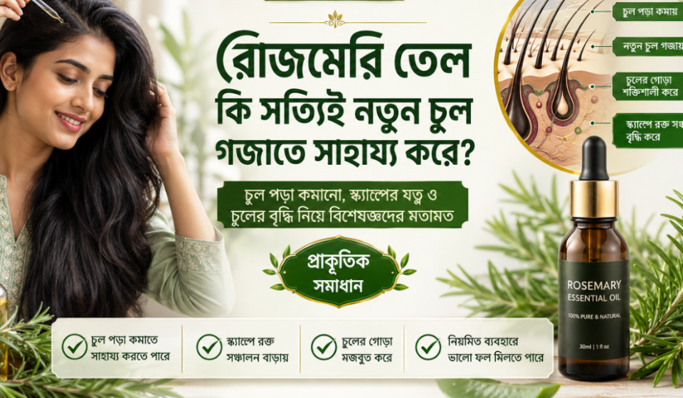 Rosemary Oil: চুল পড়া কমাতে ও Hair Growth বাড়াতে কতটা কার্যকর?